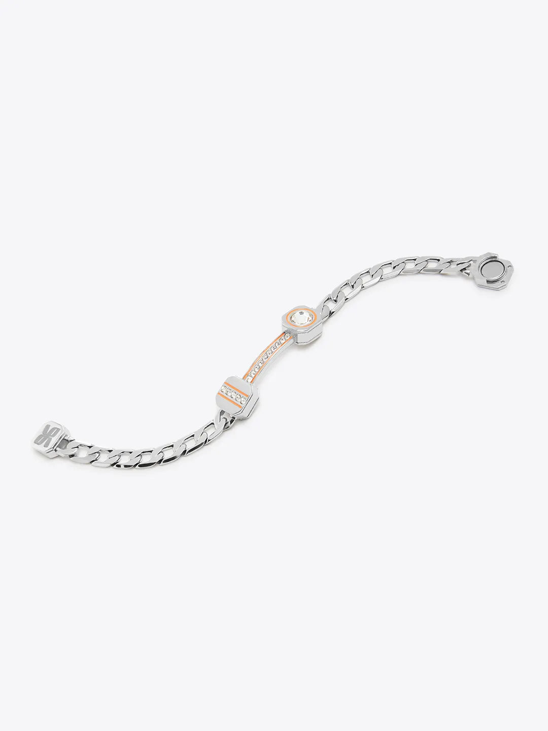 Colonne Chain Bracelet Silver/Orange