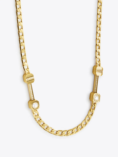 Colonne II Chain Necklace Gold/Khaki